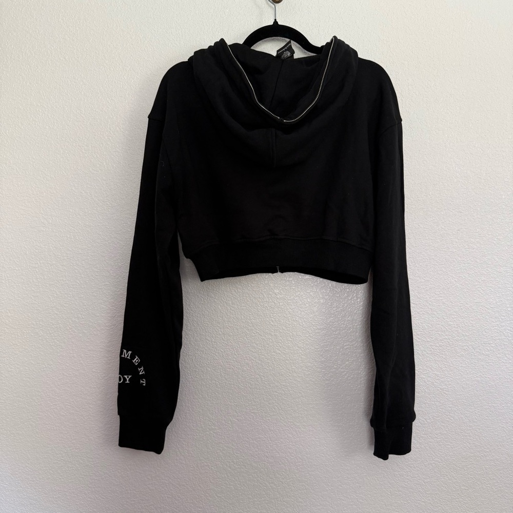 NEW Basement Boy 2021 Cropped Zip Up Jacket XL Black Gray - Picture 5 of 7